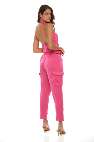 Hot Pink Halter Neck and Pants Set