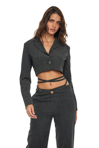 To the Point Charcoal Suit Set