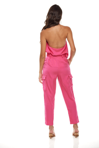 Hot Pink Halter Neck and Pants Set