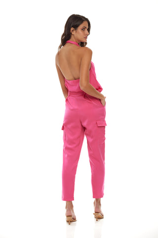 Hot Pink Halter Neck and Pants Set