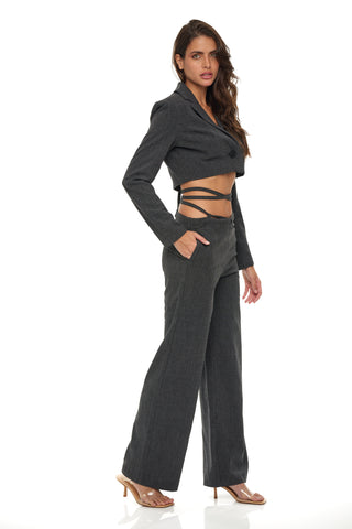 To the Point Charcoal Suit Set