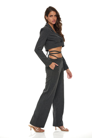 To the Point Charcoal Suit Set