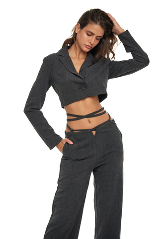 To the Point Charcoal Suit Set