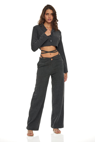 To the Point Charcoal Suit Set