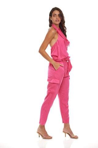 Hot Pink Halter Neck and Pants Set