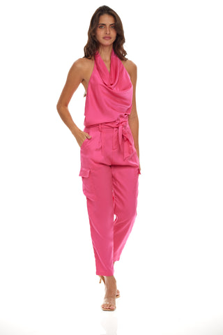 Hot Pink Halter Neck and Pants Set