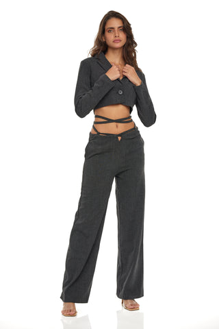 To the Point Charcoal Suit Set