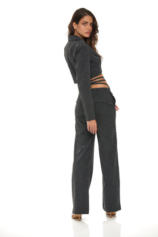 To the Point Charcoal Suit Set