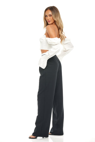 Business White Trim Pants