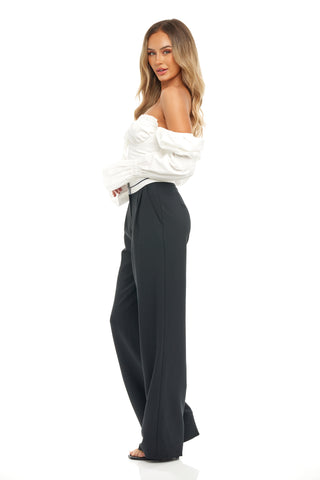 Business White Trim Pants