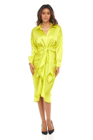 Bittersweet Lime Silk Dress