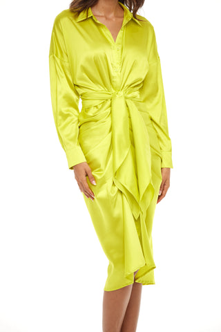 Bittersweet Lime Silk Dress