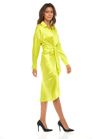 Bittersweet Lime Silk Dress