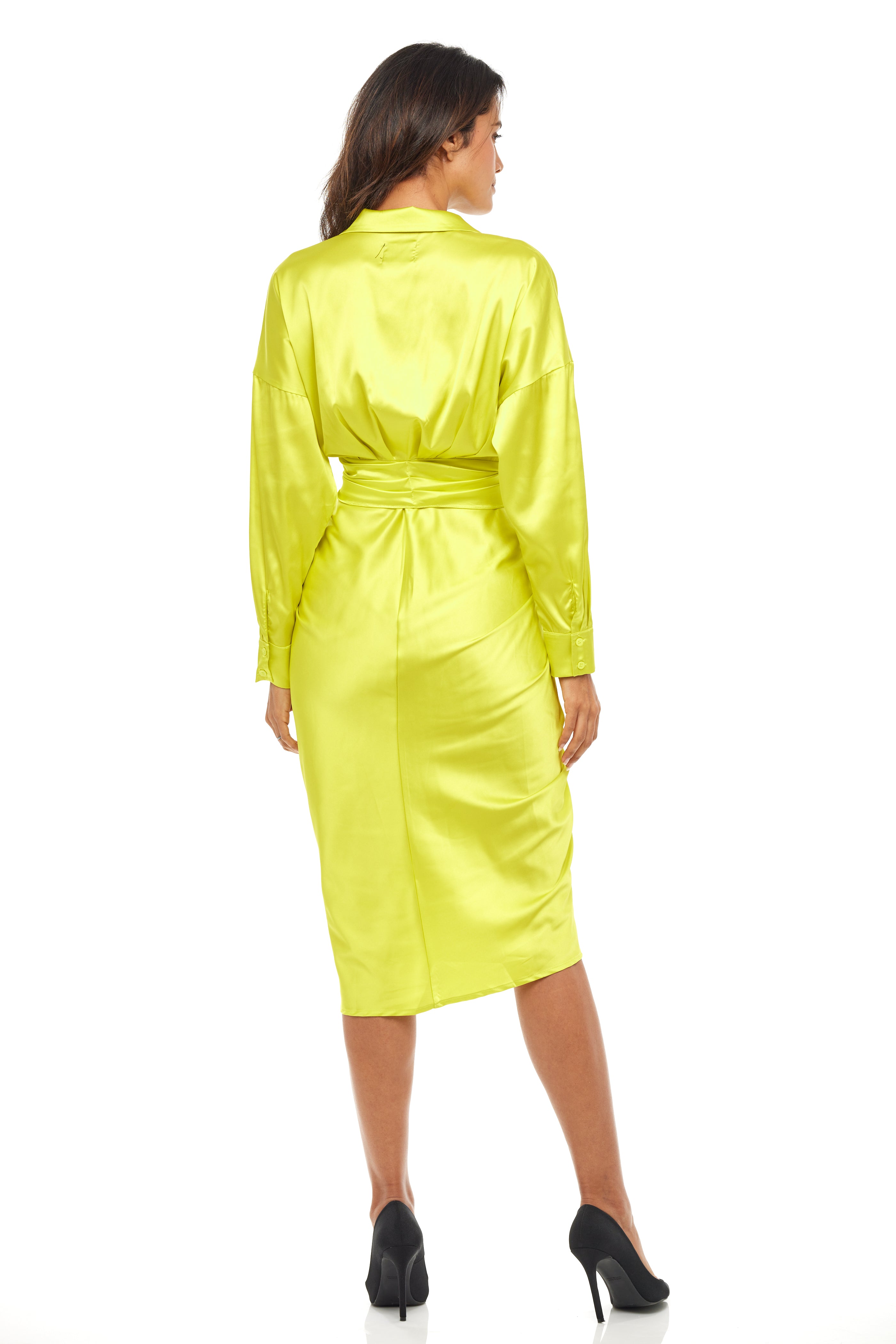 Bittersweet Lime Silk Dress – La Forte Studio Bittersweet Lime Silk Dress – La Forte Studio
